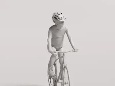 Humano Girl riding a bike 1019 3D model