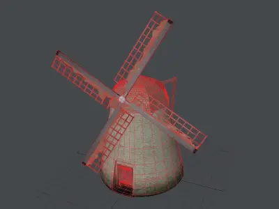 Basic run down grungy Windmill 3D model