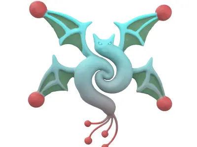 Abstract Elf Bat Character v1 003 Low-poly 3D model