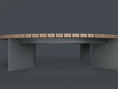 Modern Outdoor Bench 119 PBR Game Ready Low-poly 3D model