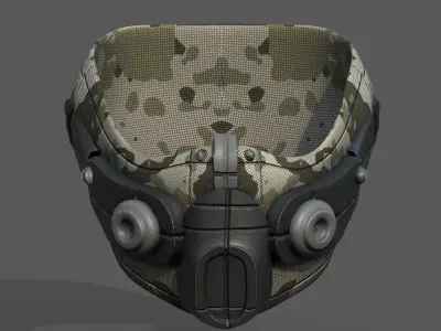 Gas mask respirator scifi futuristic 3d  Low-poly 3D model