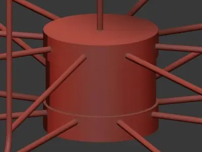 Stilnovo style Italian Chandelier 3D model