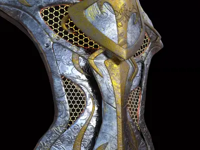 Fantasy shield Low-poly 3D model