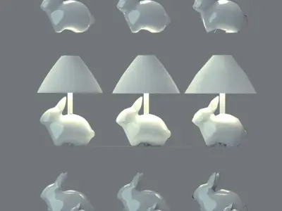 Porcelain Rabbit Table Lamp Free low-poly 3D model
