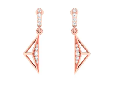 10 Triangle Minimalist Italian Light wt women earrings 3dm stl  3D Model Pack