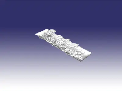 tombstone with roses 34 3D model