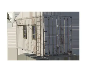 Dystopian Container Buildings - Gameready - 4K Textures Low-poly 3D model