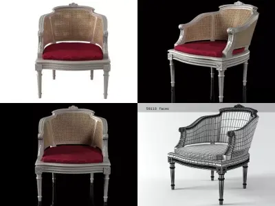 French 19th c Chaise B 3D model