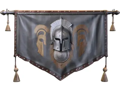 Spartan Honor Banner  Ancient Warrior  Low-poly 3D model