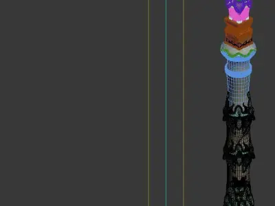 Game model - Hanging Garden - Cloud pillar 02 3D model