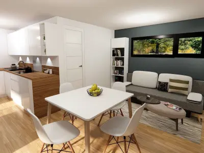 modern mobile home tiny house vacation house on 34m2 K34 Low-poly 3D model