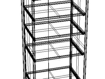 Simple box design book shelf 3D model