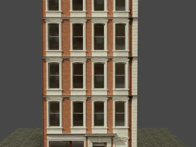 building 9 brick Low-poly 3D model