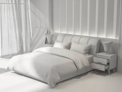 Modern Bedroom 3D model 37