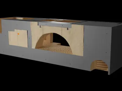 Jabbas Throne Room - Set 4 - Side entrance 1-18 scale Kenner 3D print model