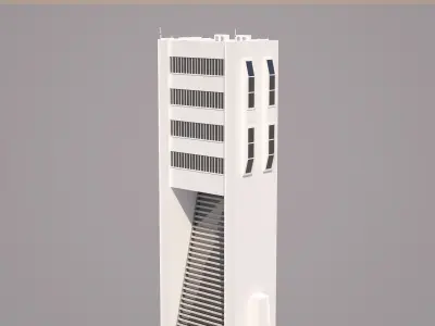 Futuristic Sci-Fi Skyscraper 02 Low-poly 3D model