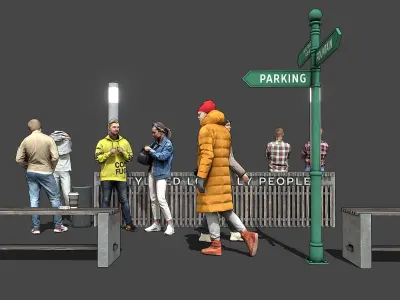 Stylized Lowpoly People Casual Pack Volume 10 Low-poly 3D model