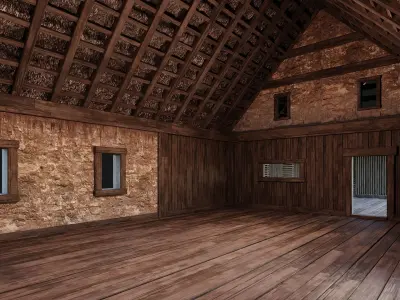 Old House Building 4K Textures GameReady 200 Low-poly 3D model