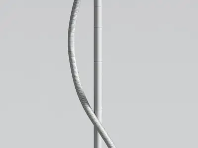 Modern LED Gold Floor Lamp Spiral Design 3D model