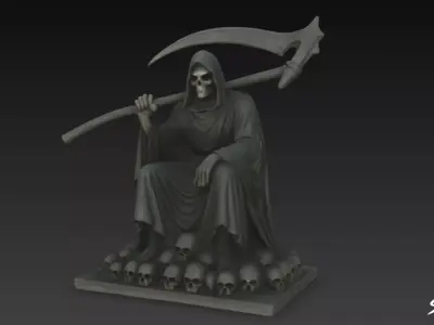 Death Reaper Statue Warlord Pose Low-poly 3D model