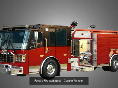 Ferrara Fire Apparatus - Fire Trucks  4 in 1 3D Model Pack