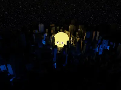 astronaut and emoji  Low-poly 3D model