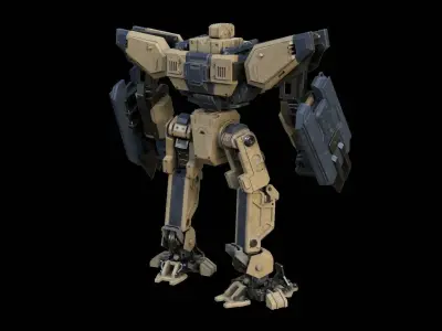 Robotic Mech  Low-poly 3D model