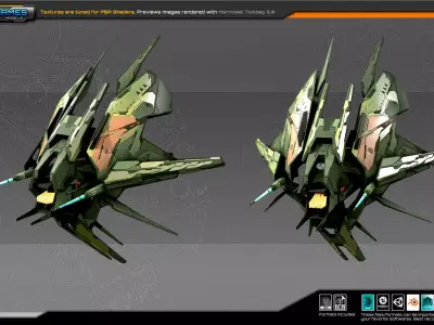 SF Alien fighter A8 Low-poly 3D model