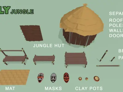 POLY Jungle Low-poly 3D model
