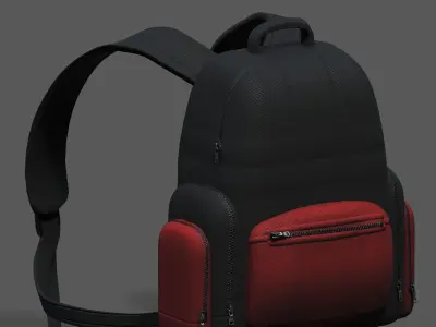 Backpack bag baggage Color 3d low poly Low-poly Low-poly 3D model
