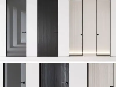 Aladin Swing Mono and Pocket door by Glas Italia Set 01 3D model