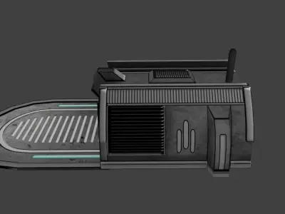 Low poly Sci-fi Landing Building Low-poly 3D model