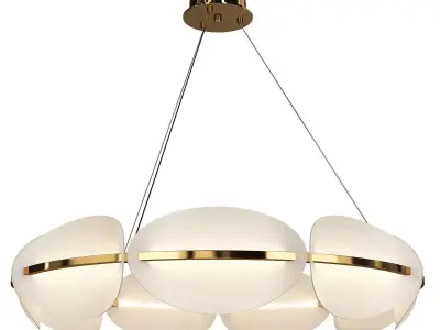 KEARNEY oval pendant light with gold finish Low-poly 3D model