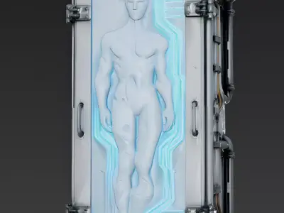 Sci-Fi Cryo-Stasis Pod 3D Model Low-poly 3D model