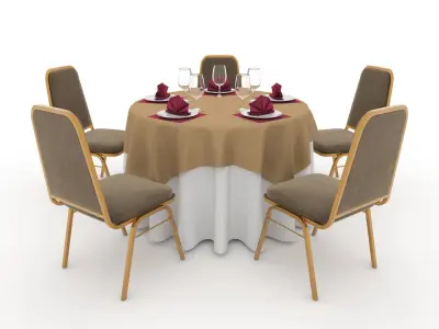Collection Banquet Table and Chair 03 3D Model Pack