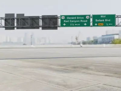 Two size FreeWay Highway OverHead Sign Structures Steel Bundle 3D model