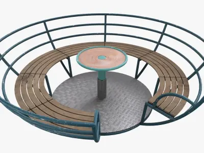 Roundabout bench 02 3D model