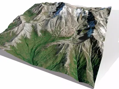 Mountain landscape Matanuska Peak Alaska USA 3D model