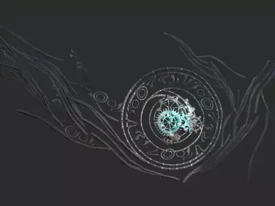 Fantasy occult dark steampunk logo  3D model
