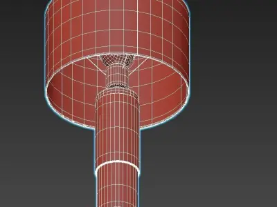 STOCKHOLM table lamp with gold base and shade 3D model