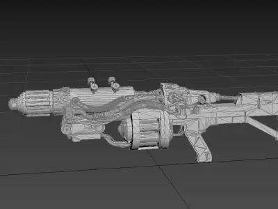 Science fiction rifle spray Low-poly 3D model