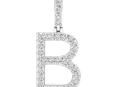 Alphabet B-letter single row pendant 3D print model
