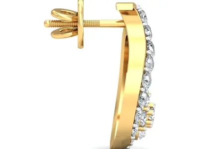 Light weight  Yellow Gold Diamond earring-P3 PSER-20 3D print model
