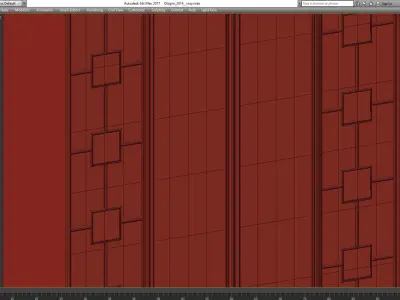 Wardrobe 3d model sliding closet door with glass panels Low-poly 3D model