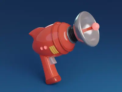 Cartoon Retro Space gun Low-poly 3D model