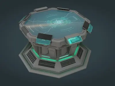 Sci-fi Work Bench - Game ready - PBR Low-poly 3D model