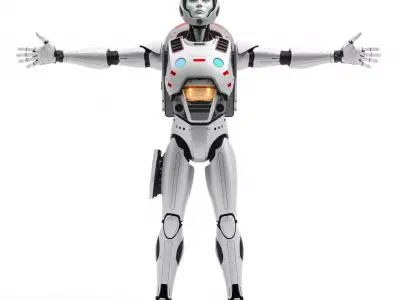 Futuristic Android model pack Low-poly 3D model order
