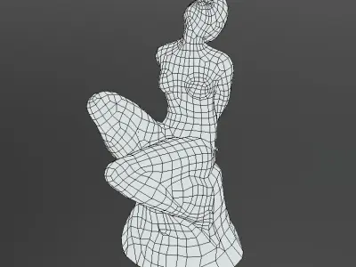 Woman sculpture Low-poly 3D model