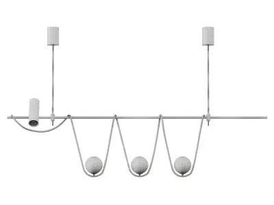 Linear Island Chandelier Low-poly 3D model