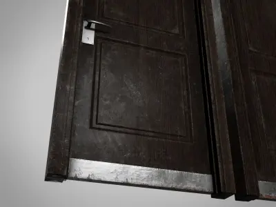 Bathroom door Low-poly 3D model